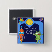 カスタムの外空間ボタン 缶バッジ (正面&裏面)