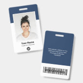 カスタムの大きな写真、バーコード、ロゴ、名前 バッジ (表裏)