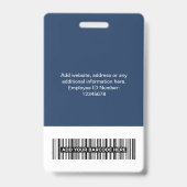 カスタムの大きな写真、バーコード、ロゴ、名前 バッジ (裏面)