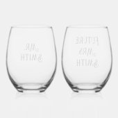 カスタムの夫妻 ステムなしワイングラス (裏面)