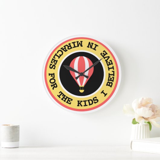 カスタムの奇跡のネットワーク名Red Yellow ラージ壁時計 (ホーム)