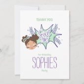 カスタムの女の子のカードを紫色にする お礼のカード 招待状 (正面)