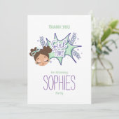 カスタムの女の子のカードを紫色にする お礼のカード 招待状 (スタンド正面)