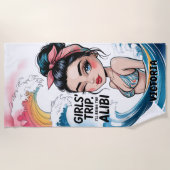 カスタムの女の子の旅アリバメッシーパンを持って来る ビーチタオル (正面)