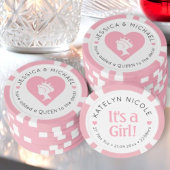 カスタムの女の子パーソナライズされた発表 ポーカーチップ