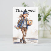 カスタムの女性のレターキャリア サンキューカード (スタンド正面)