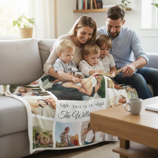 カスタムの姓名写真付きコラージュのシモダンックギフト フリースブランケット