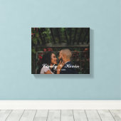 カスタムの姓結婚または日付 キャンバスプリント (インサイチュ (ウッドフロア))