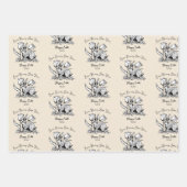 カスタムの子供の名前いくつかのバニー愛かわいいイースター ラッピングペーパーシート (正面2)