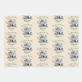 カスタムの子供の名前いくつかのバニー愛かわいいイースター ラッピングペーパーシート (正面)