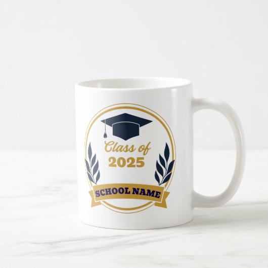 カスタムの学級卒業・学名 コーヒーマグカップ (右)