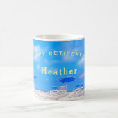 カスタムの幸福な退職金 コーヒーマグカップ (中央)