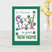 カスタムの幸運がニューホームの4枚葉クローバー カード (黄色い花)