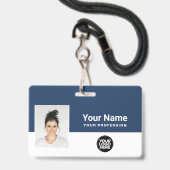 カスタムの従業員写真、QRバーコード、ロゴ、ラニヤード バッジ (正面（ネックストラップ付）)