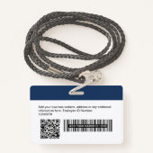 カスタムの従業員写真、QRバーコード、ロゴ、ラニヤード バッジ (裏面ランヤード)