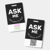 カスタムの従業員 – フォトパス – 名前ID バッジ (正面＆裏面)