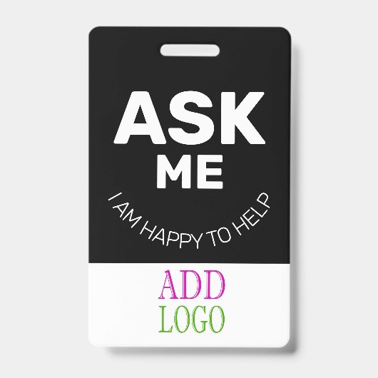 カスタムの従業員 – フォトパス – 名前ID バッジ (正面)