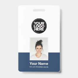 カスタムの従業員-写真、バーコード、ラージロゴ、名前 バッジ