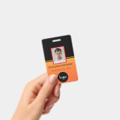 カスタムの従業員-写真、バーコード、ロゴ、名前 バッジ (手持ち)