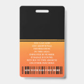 カスタムの従業員-写真、バーコード、ロゴ、名前 バッジ (裏面)