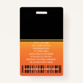 カスタムの従業員-写真、バーコード、ロゴ、名前 バッジ (裏面)