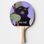 カスタムの怒っているハロウィンの黒猫 卓球ラケット (裏面)