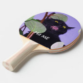 カスタムの怒っているハロウィンの黒猫 卓球ラケット (正面アングル)