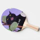 カスタムの怒っているハロウィンの黒猫 卓球ラケット (横)