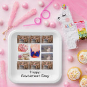 カスタムの恋人の日11写真コラージュ ペーパープレート (パーティー)