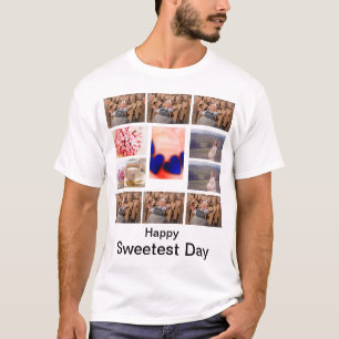 カスタムの恋人の日11写真コラージュ Tシャツ