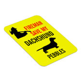 カスタムの救火士の私のダッシュント犬の火災安全 マグネット (右側)