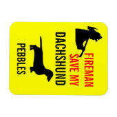 カスタムの救火士の私のダッシュント犬の火災安全 マグネット (横)