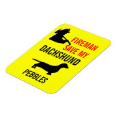 カスタムの救火士の私のダッシュント犬の火災安全 マグネット (左側)