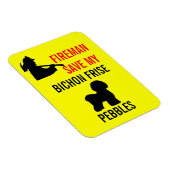 カスタムの救Fireman My Bichon Frise Safety マグネット (右側)