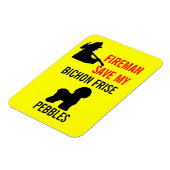 カスタムの救Fireman My Bichon Frise Safety マグネット (左側)