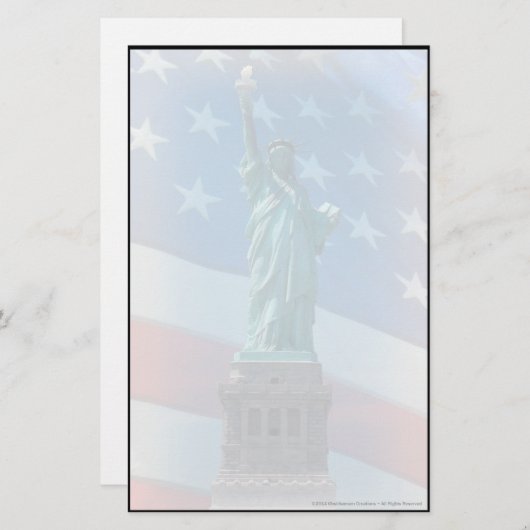 カスタムの文房具自由の女神 便箋 (正面/裏面)