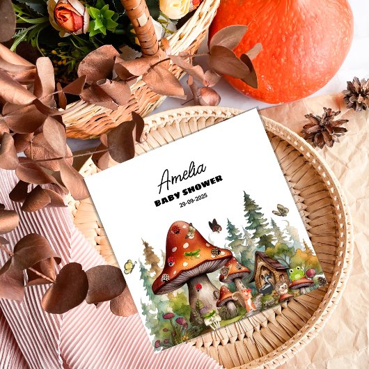 カスタムの木お洒落根の赤ちゃんシャワー スタンダードカクテルナプキン