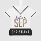 カスタムの未来SLP音声病理医Leopard Print オーナメント (正面)