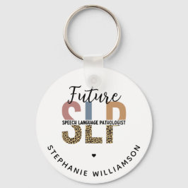 カスタムの未来SLP音声病理医Leopard Print キーホルダー
