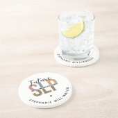 カスタムの未来SLP音声病理医Leopard Print コースター (側面)