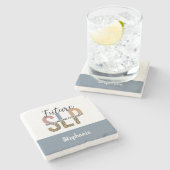 カスタムの未来SLP音声病理医Leopard Print ストーンコースター (横)