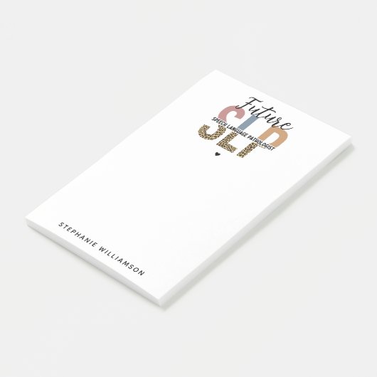 カスタムの未来SLP音声病理医Leopard Print ポストイット (アングル)