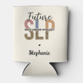 カスタムの未来SLP音声病理医Leopard Print 缶クーラー (正面)