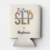 カスタムの未来SLP音声病理医Leopard Print 缶クーラー (裏面)