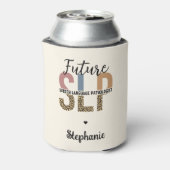 カスタムの未来SLP音声病理医Leopard Print 缶クーラー (缶裏面)