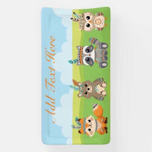 カスタムの森林の動物 横断幕 (縦)