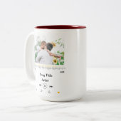カスタムの歌の名前とカップルの写真の愛 ツートーンマグカップ (正面左)