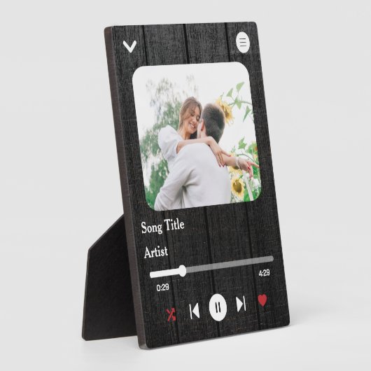 カスタムの歌の名前とカップルの写真の愛 フォトプラーク (側面)