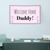 カスタムの歓迎された家のピンクのかわいくパーソナライズな旗 横断幕 (トレードショー)