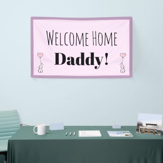 カスタムの歓迎された家のピンクのかわいくパーソナライズな旗 横断幕 (トレードショー)